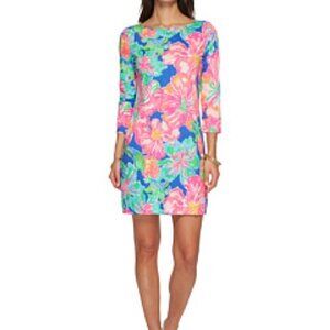 Lilly Pulitzer Marlowe Dress Size XXS/ US 2 Pink & Blue Floral